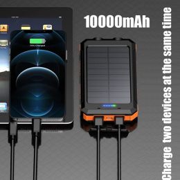 10000mAh Portable Fast Charging Power Bank 2USB Solar Charging