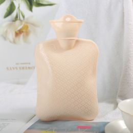 1pc 1000ml New Thick Warm Water Bag (Color: Beige Color)