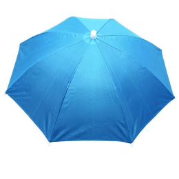 Portable Rain Hat Outdoor Folding Umbrella (Color: Sky Blue)